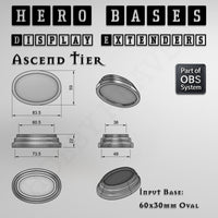 Hero Bases Display Extenders | Round and Ovals | Convert Gaming Bases to Display Bases & Plinths