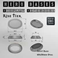Hero Bases Display Extenders | Round and Ovals | Convert Gaming Bases to Display Bases & Plinths
