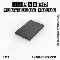 Rectangle Bases Range Sizes - 20x15mm to 75x25mm Small Sizes 3d Print Full Range Tabletop Games