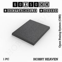 Rectangle Bases Range Sizes - 20x15mm to 75x25mm Small Sizes 3d Print Full Range Tabletop Games