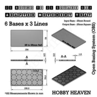 Round to Square Movement Trays Adapters for Tabletop Games