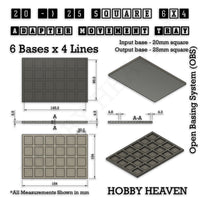 Square and Rectangle Movement Trays Adapters for Tabletop Games
