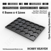 Round to Square Movement Trays Adapters for Tabletop Games