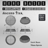 Hero Bases Display Extenders | Round and Ovals | Convert Gaming Bases to Display Bases & Plinths