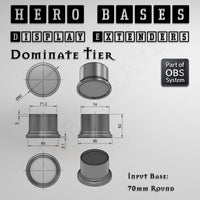 Hero Bases Display Extenders | Round and Ovals | Convert Gaming Bases to Display Bases & Plinths