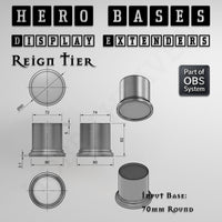 Hero Bases Display Extenders | Round and Ovals | Convert Gaming Bases to Display Bases & Plinths