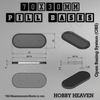 Pill Bases Range - 3d Print Full Range Tabletop Games