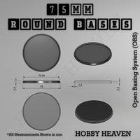 75mm Round Textured Bases 3d Printed