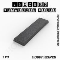 Rectangle Bases Range Sizes - 20x15mm to 75x25mm Small Sizes 3d Print Full Range Tabletop Games