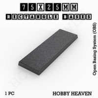 Rectangle Bases Range Sizes - 20x15mm to 75x25mm Small Sizes 3d Print Full Range Tabletop Games