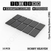 Rectangle Bases Range Sizes - 75x30mm to 125x40mm Medium Sizes 3d Print Full Range Tabletop Games