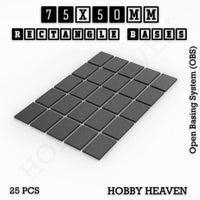 Rectangle Bases Range Sizes - 75x30mm to 125x40mm Medium Sizes 3d Print Full Range Tabletop Games