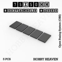 Rectangle Bases Range Sizes - 75x30mm to 125x40mm Medium Sizes 3d Print Full Range Tabletop Games