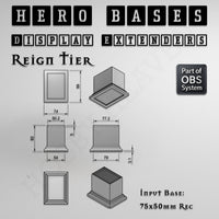 Hero Bases Display Extenders | Squares and Rectangles | Convert Gaming Bases to Display Bases & Plinths