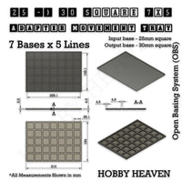 Square and Rectangle Movement Trays Adapters for Tabletop Games