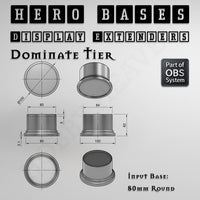 Hero Bases Display Extenders | Round and Ovals | Convert Gaming Bases to Display Bases & Plinths