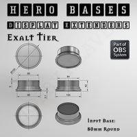 Hero Bases Display Extenders | Round and Ovals | Convert Gaming Bases to Display Bases & Plinths