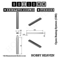 Rectangle Bases Range Sizes - 75x30mm to 125x40mm Medium Sizes 3d Print Full Range Tabletop Games