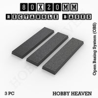 Rectangle Bases Range Sizes - 75x30mm to 125x40mm Medium Sizes 3d Print Full Range Tabletop Games