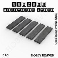 Rectangle Bases Range Sizes - 75x30mm to 125x40mm Medium Sizes 3d Print Full Range Tabletop Games