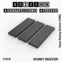 Rectangle Bases Range Sizes - 75x30mm to 125x40mm Medium Sizes 3d Print Full Range Tabletop Games
