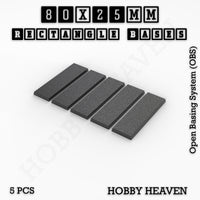 Rectangle Bases Range Sizes - 75x30mm to 125x40mm Medium Sizes 3d Print Full Range Tabletop Games