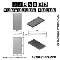 Rectangle Bases Range Sizes - 75x30mm to 125x40mm Medium Sizes 3d Print Full Range Tabletop Games
