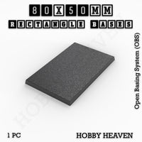 Rectangle Bases Range Sizes - 75x30mm to 125x40mm Medium Sizes 3d Print Full Range Tabletop Games
