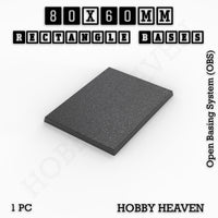 Rectangle Bases Range Sizes - 75x30mm to 125x40mm Medium Sizes 3d Print Full Range Tabletop Games