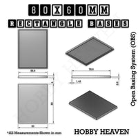 Rectangle Bases Range Sizes - 75x30mm to 125x40mm Medium Sizes 3d Print Full Range Tabletop Games
