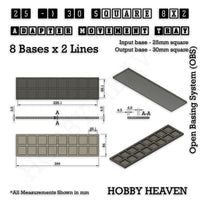 Square and Rectangle Movement Trays Adapters for Tabletop Games