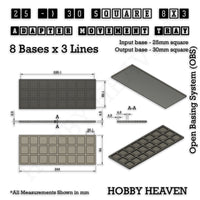 Square and Rectangle Movement Trays Adapters for Tabletop Games