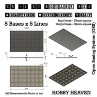 Square and Rectangle Movement Trays Adapters for Tabletop Games