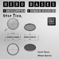 Hero Bases Display Extenders | Round and Ovals | Convert Gaming Bases to Display Bases & Plinths