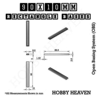 Rectangle Bases Range Sizes - 75x30mm to 125x40mm Medium Sizes 3d Print Full Range Tabletop Games