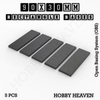 Rectangle Bases Range Sizes - 75x30mm to 125x40mm Medium Sizes 3d Print Full Range Tabletop Games