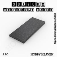 Rectangle Bases Range Sizes - 75x30mm to 125x40mm Medium Sizes 3d Print Full Range Tabletop Games