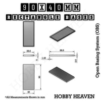 Rectangle Bases Range Sizes - 75x30mm to 125x40mm Medium Sizes 3d Print Full Range Tabletop Games