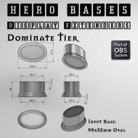 Hero Bases Display Extenders | Round and Ovals | Convert Gaming Bases to Display Bases & Plinths