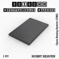 Rectangle Bases Range Sizes - 75x30mm to 125x40mm Medium Sizes 3d Print Full Range Tabletop Games