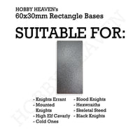 60x30mm Rectangle Bases for Tabletop Games | Premium Wargaming Cavalry Bases