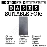 100x50mm | 50x100mm Rectangular Plain Plastic Bases | Versatile Miniature Stands