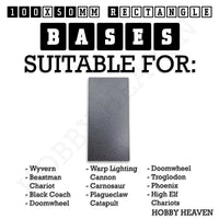 100x50mm | 50x100mm Rectangular Plain Plastic Bases | Versatile Miniature Stands