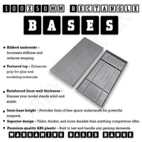 100x50mm | 50x100mm Rectangular Plain Plastic Bases | Versatile Miniature Stands