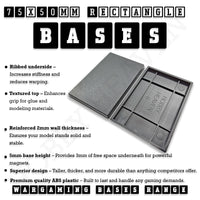 50x75mm | 75x50mm Rectangular Plain Plastic Bases | Versatile Miniature Stands