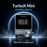 Gaahleri TurboX Mini Ambition Series hero image with dramatic blue glow lighting on dark background
