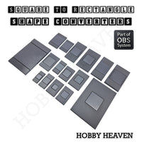Square to Rectangle Bases Size Converters 3d Print Full Range