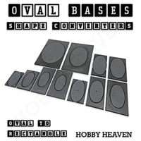 Wargaming Oval to Rectangle Base Converters – Tabletop Games | 3D Printed Tabletop Accessories