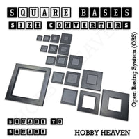 Square to Square Bases Size Converters 3d Print Full Range