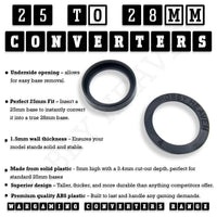 25mm to 28mm Round Base Converters ABS Plastic